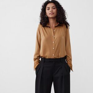 Silky button down blouse (size M)